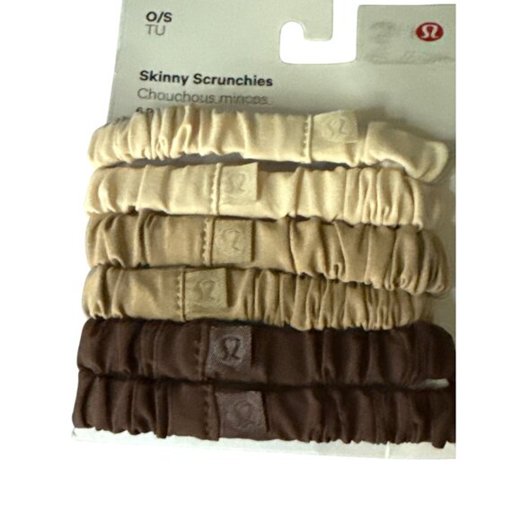 Lululemon Skinny Scrunchies 6 Pack O/S Neutral Tones Stretchy W9DB6S - Picture 7 of 7